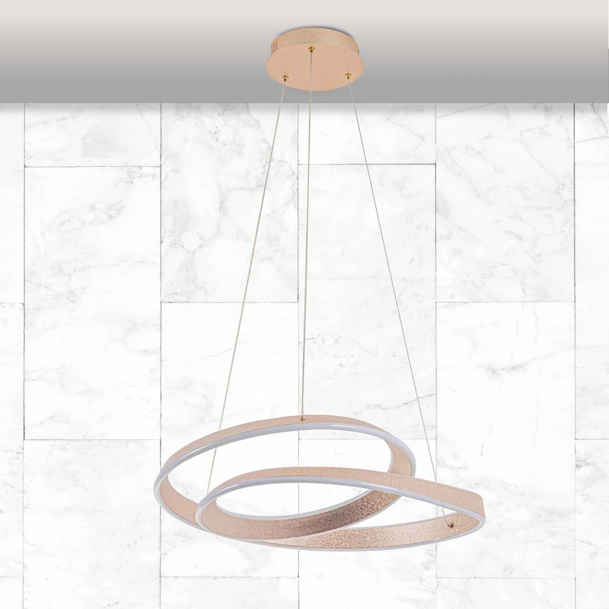 LED-Pendelleuchte GLOW an Kabel, 75 W, 230 V, 4000 K, Ø 60 cm, goldfarben