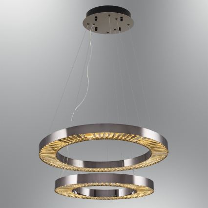 LED Pendelleuchte JESI LED/140W/230V 3000K Durchmesser 100 cm Silber