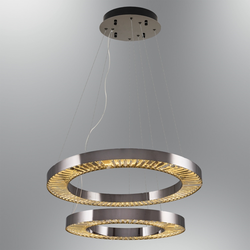 LED Pendelleuchte JESI LED/140W/230V 3000K Durchmesser 100 cm Silber