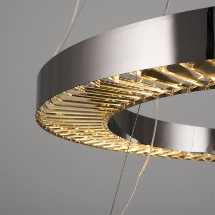 LED Pendelleuchte JESI LED/140W/230V 3000K Durchmesser 100 cm Silber