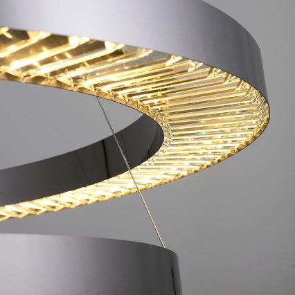 LED Pendelleuchte JESI LED/140W/230V 3000K Durchmesser 100 cm Silber