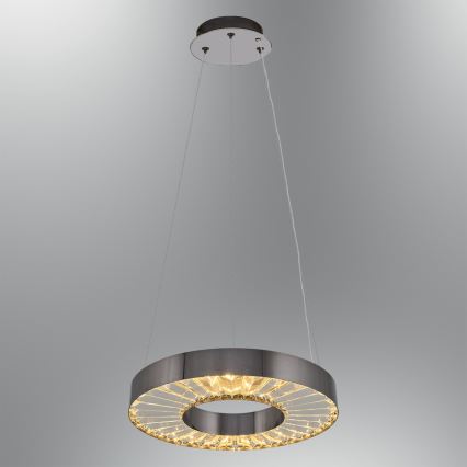 LED-Pendelleuchte JESI LED/35W/230V 3000K Ø 40 cm silber, mit Kabelaufhängung