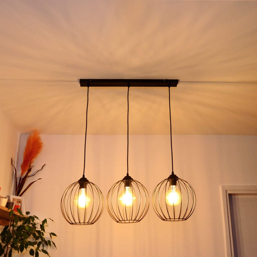 LED Kronleuchter an Kabel MERCURE 3xE27/15W/230V