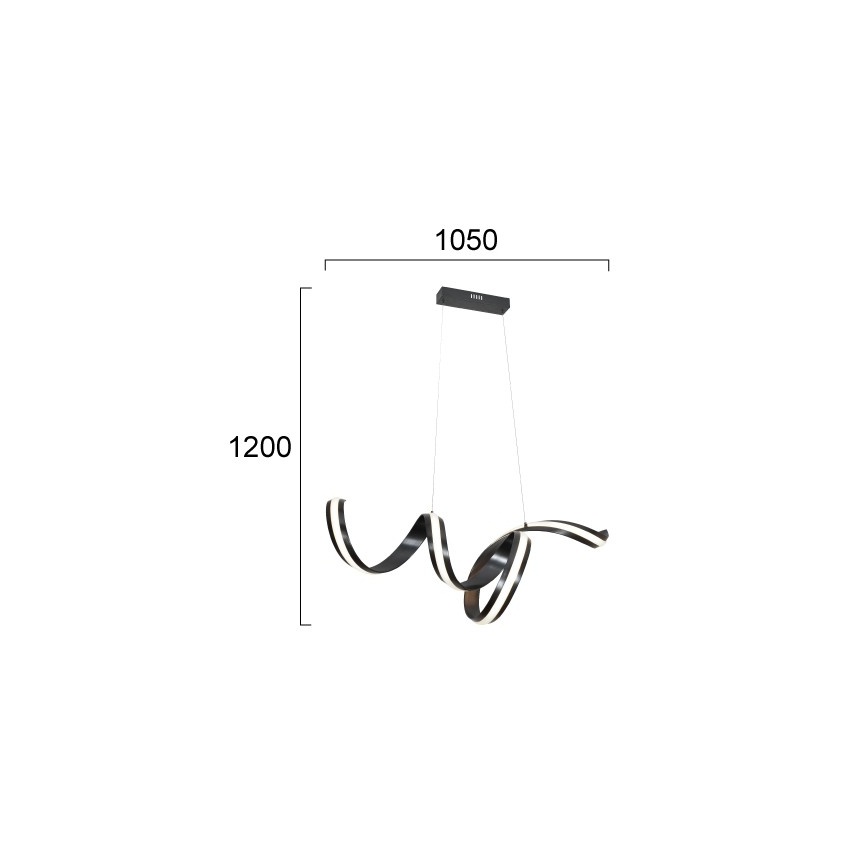 LED-Pendelleuchte mit Drahtseil AREZIA LED/42W/230V, schwarz