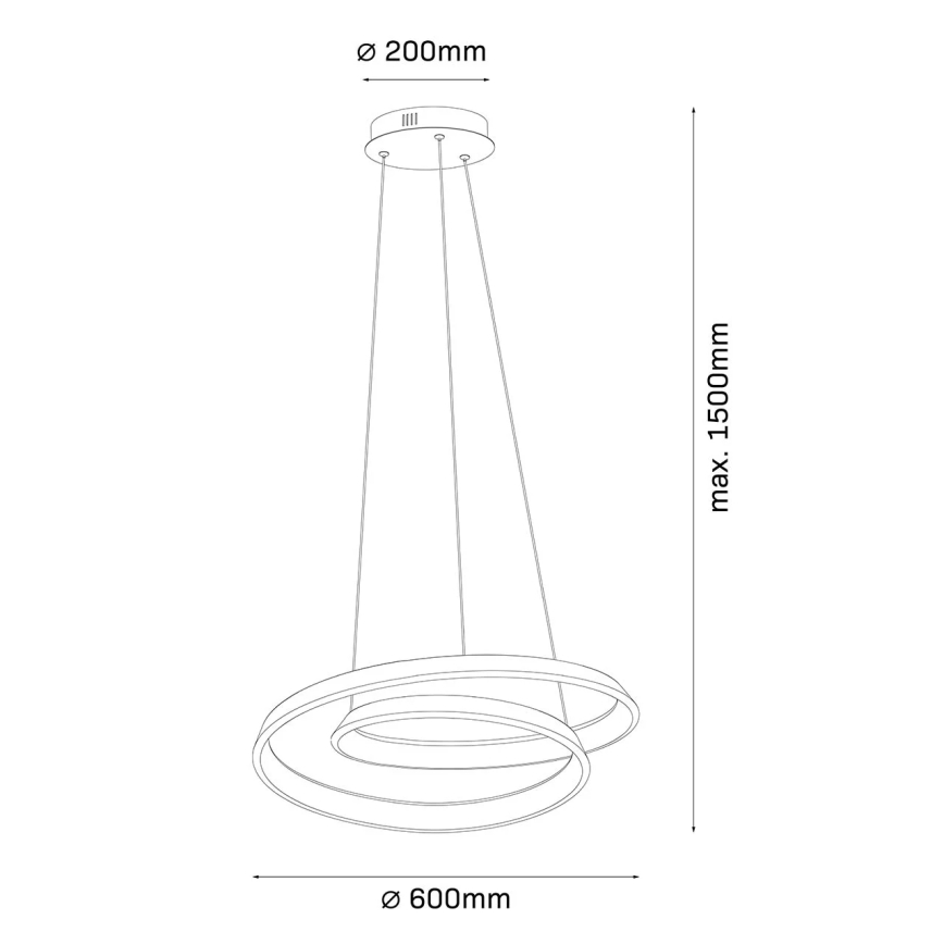 LED-Pendelleuchte mit Kabelaufhängung CASHMERE LED/75W/230V Ø 60 cm beige