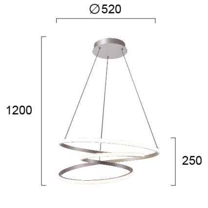 LED-Pendelleuchte mit Kabelaufhängung CORT LED/40W/230V silber