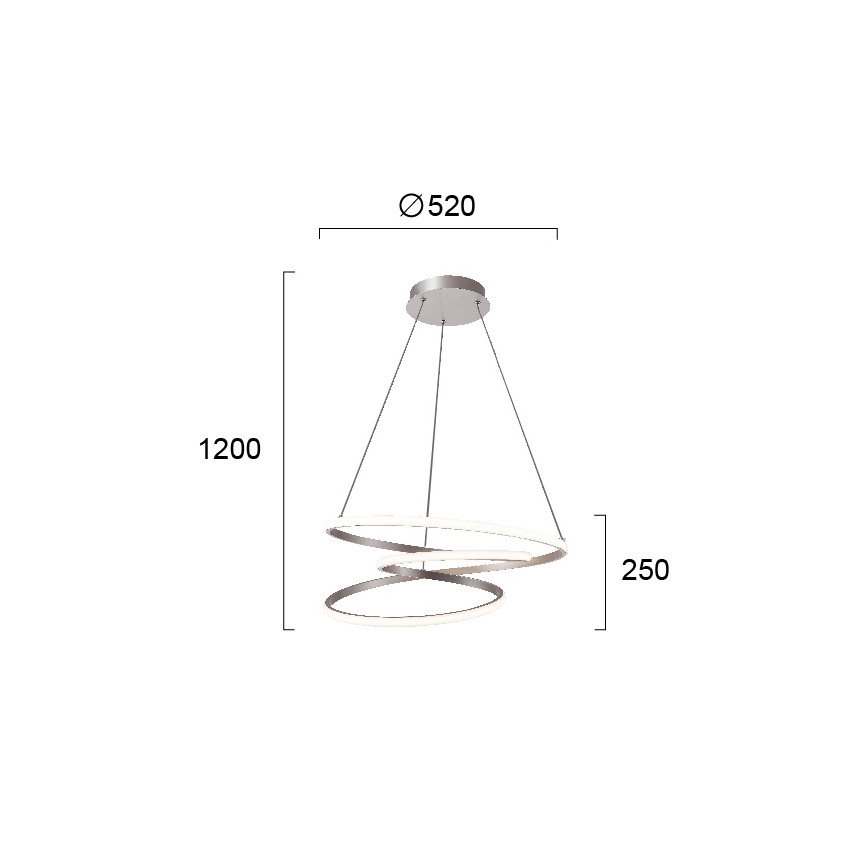 LED-Pendelleuchte mit Kabelaufhängung CORT LED/40W/230V silber