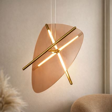 LED-Pendelleuchte mit Kabelaufhängung RELAX LED/15W/230V, Gold/rauchbraun