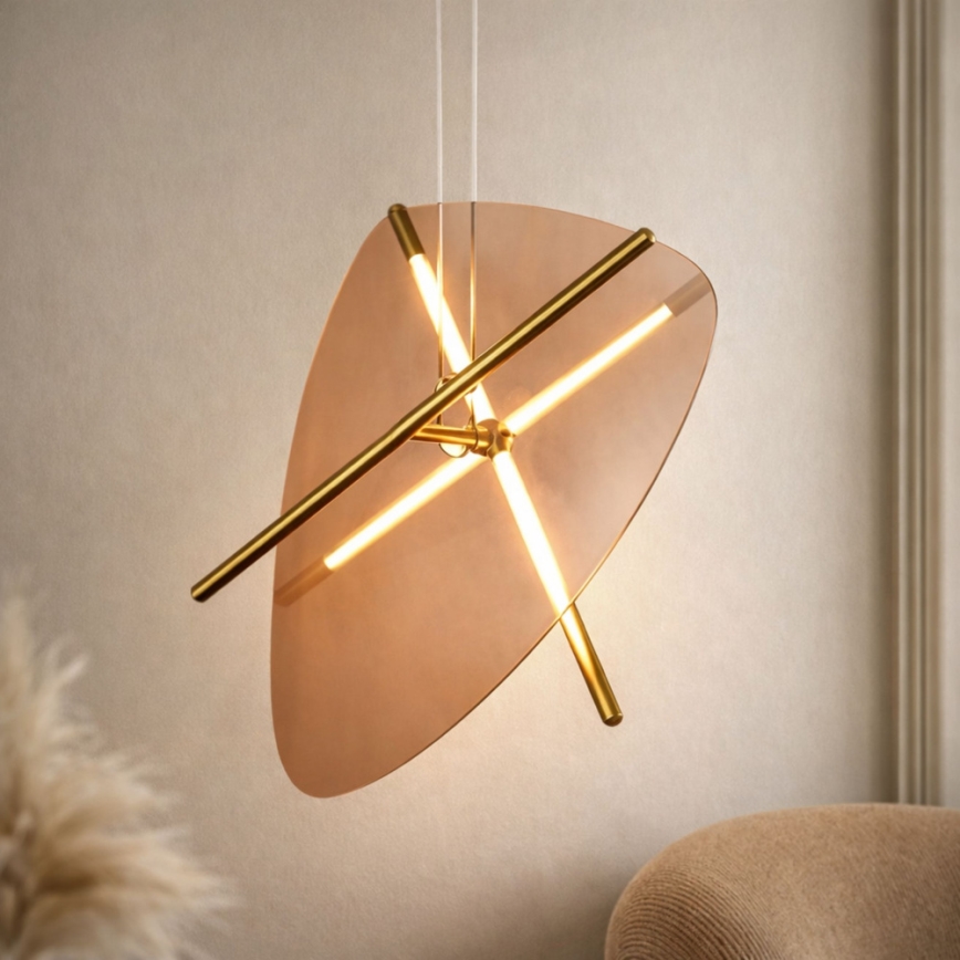 LED-Pendelleuchte mit Kabelaufhängung RELAX LED/15W/230V, Gold/rauchbraun