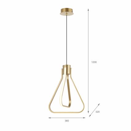 LED-Pendelleuchte mit Kabelaufhängung ZING LED/19W/230V, goldfarben