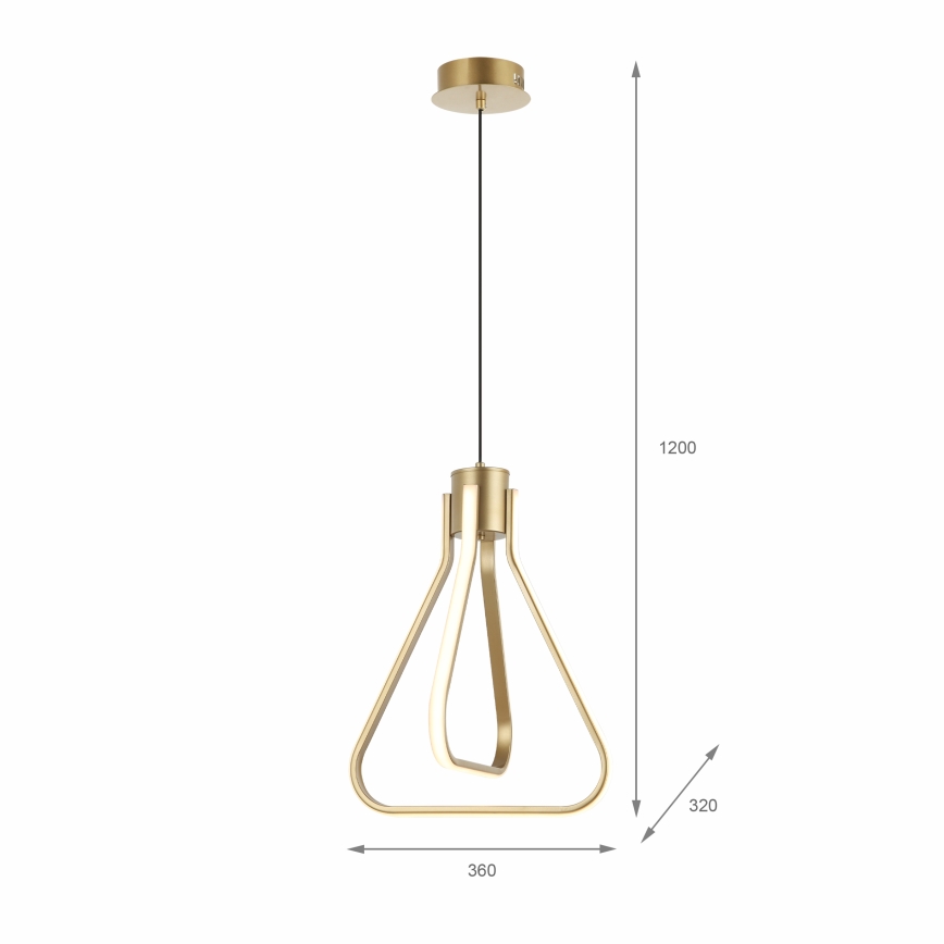 LED-Pendelleuchte mit Kabelaufhängung ZING LED/19W/230V, goldfarben