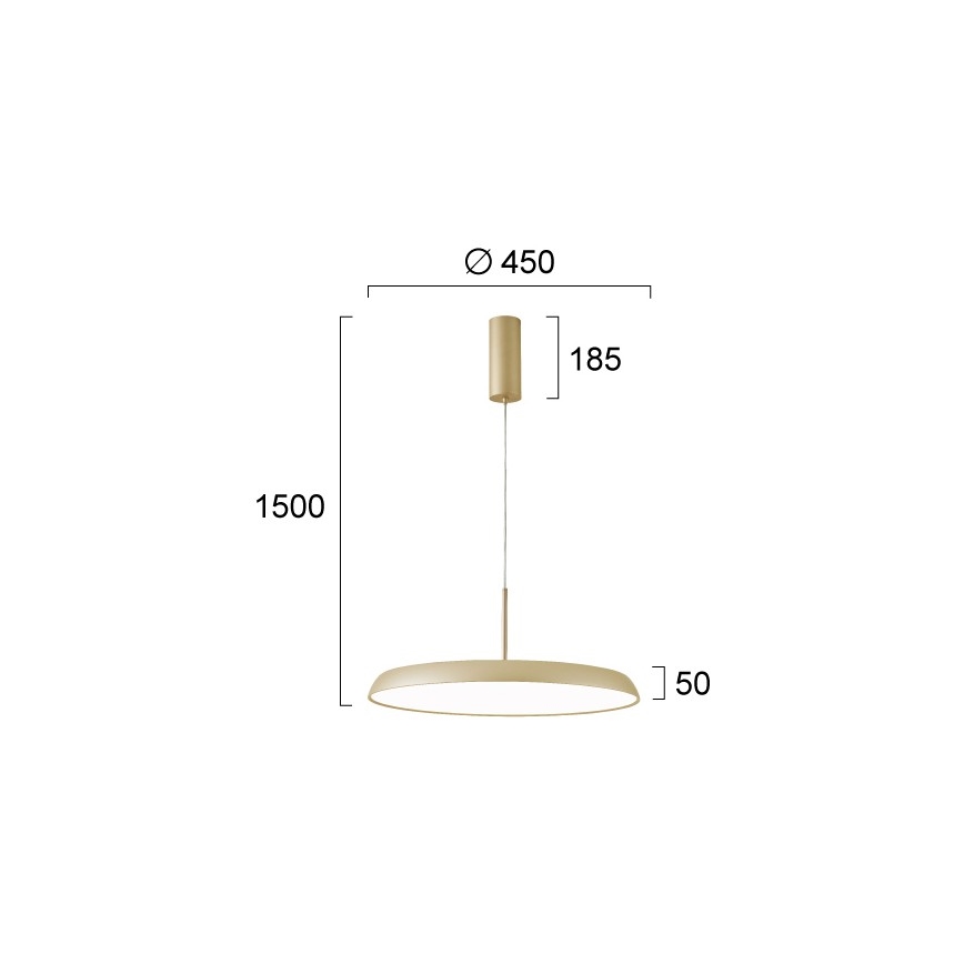 LED-Pendelleuchte mit Seilabhängung ART LED/41W/230V, goldfarben