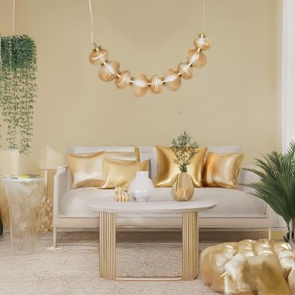 LED-Pendelleuchte mit Seilabhängung BOLLA LED/36W/230V gold/rauchbeige