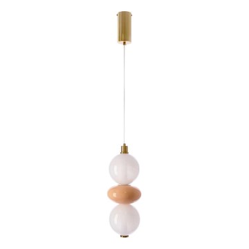 LED-Pendelleuchte mit Seilaufhängung FLORES LED/12W/230V Gold/Orange