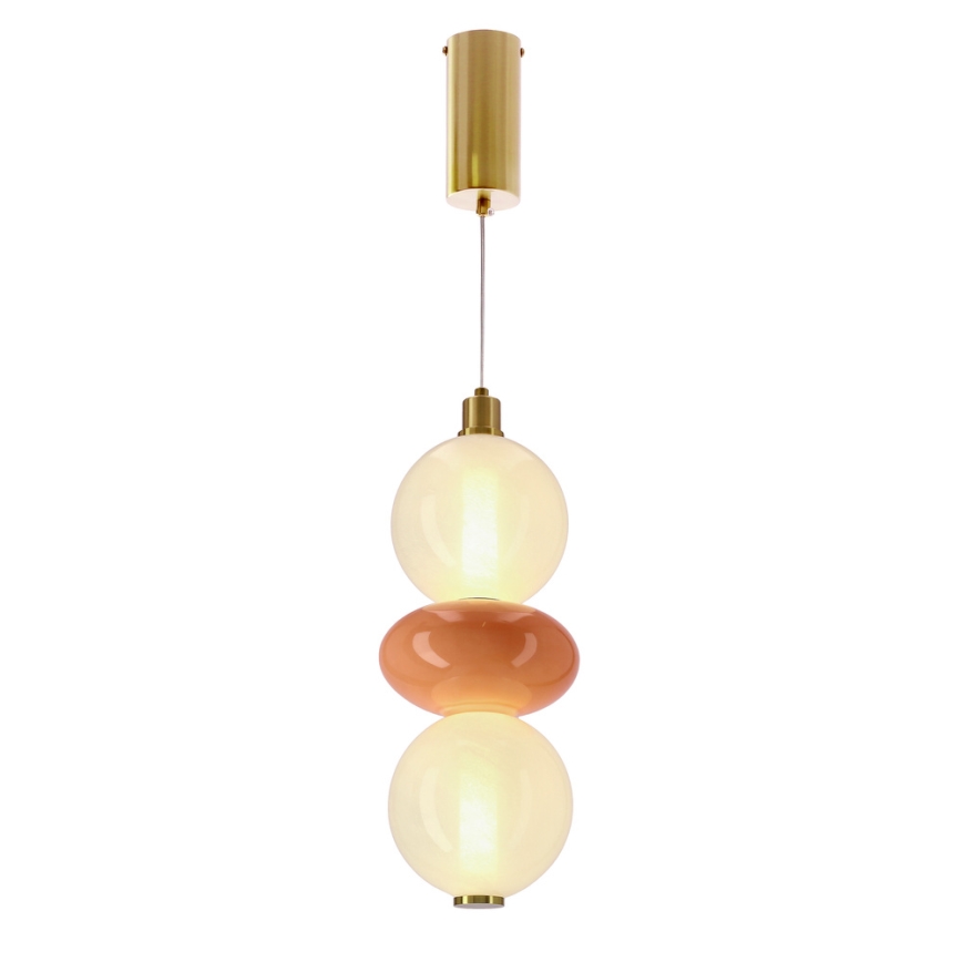 LED-Pendelleuchte mit Seilaufhängung FLORES LED/12W/230V Gold/Orange