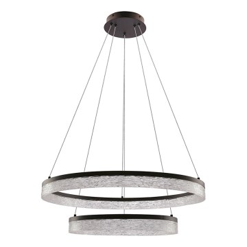 LED-Pendelleuchte mit Seilaufhängung FROZI LED/38W/230V Ø 60 cm schwarz