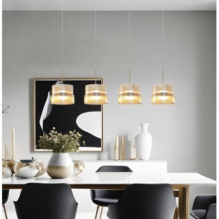 LED-Pendelleuchte mit Seilaufhängung LUXE LED/46W/230V Messing