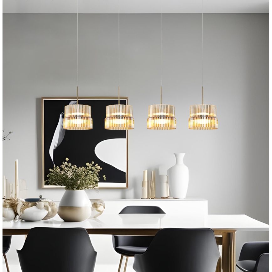 LED-Pendelleuchte mit Seilaufhängung LUXE LED/46W/230V Messing