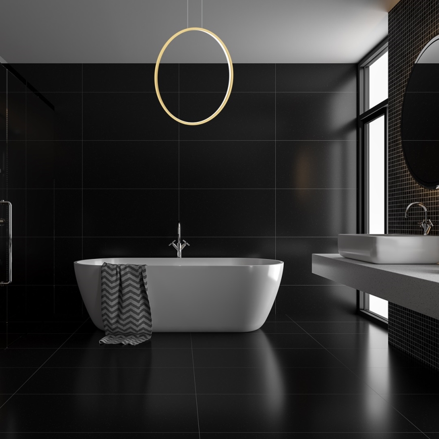 LED Kronleuchter an Kabel SATURNO LED/46W/230V Ø 80 cm IP44 gold