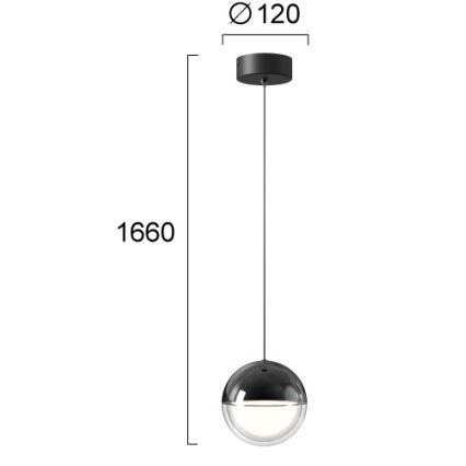 LED-Pendelleuchte ZIREA mit Seilaufhängung LED/7W/230V schwarz