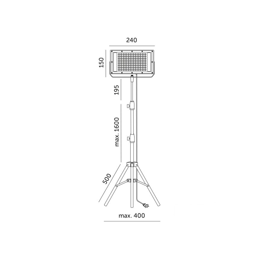 LED-Strahler mit Stativ für Pflanzenzucht FIRON LED/45W/230V IP54 schwarz