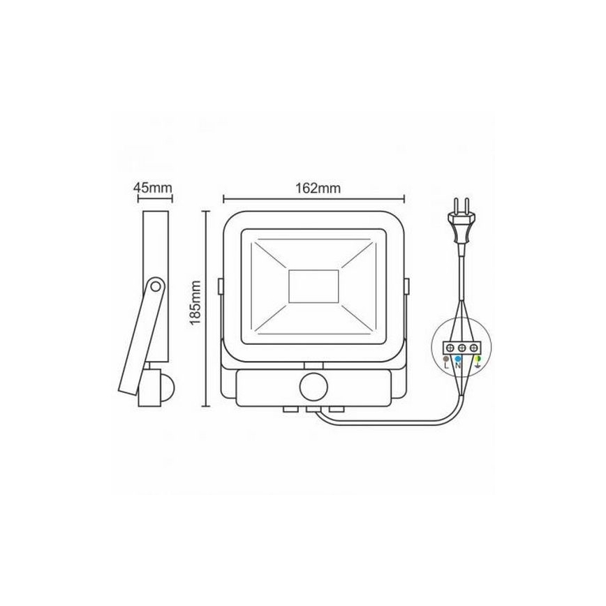 LED Reflektor mit Sensor LED/20W/265V 1800lm weiß IP65