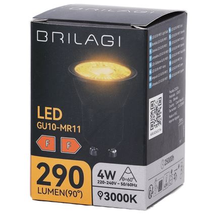 LED-Reflektorlampe MR11 GU10/4W/230V 3000K 60° schwarz - BRILAGI