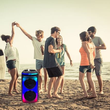 LED RGB Wiederaufladbarer Lautsprecher mit Mikrofon 400W/2400 mAh + Fernbedienung