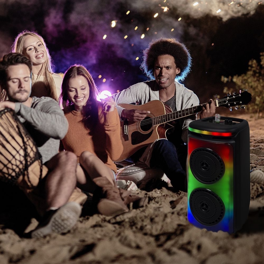 LED RGB Wiederaufladbarer Lautsprecher mit Mikrofon 400W/2400 mAh + Fernbedienung