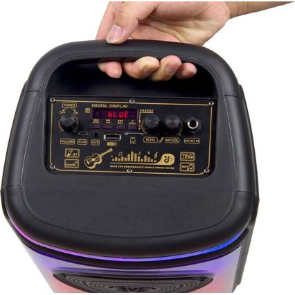 LED RGB Wiederaufladbarer Lautsprecher mit Mikrofon 400W/2400 mAh + Fernbedienung