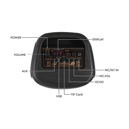 LED RGB Wiederaufladbarer Lautsprecher mit Mikrofon 400W/2400 mAh + Fernbedienung