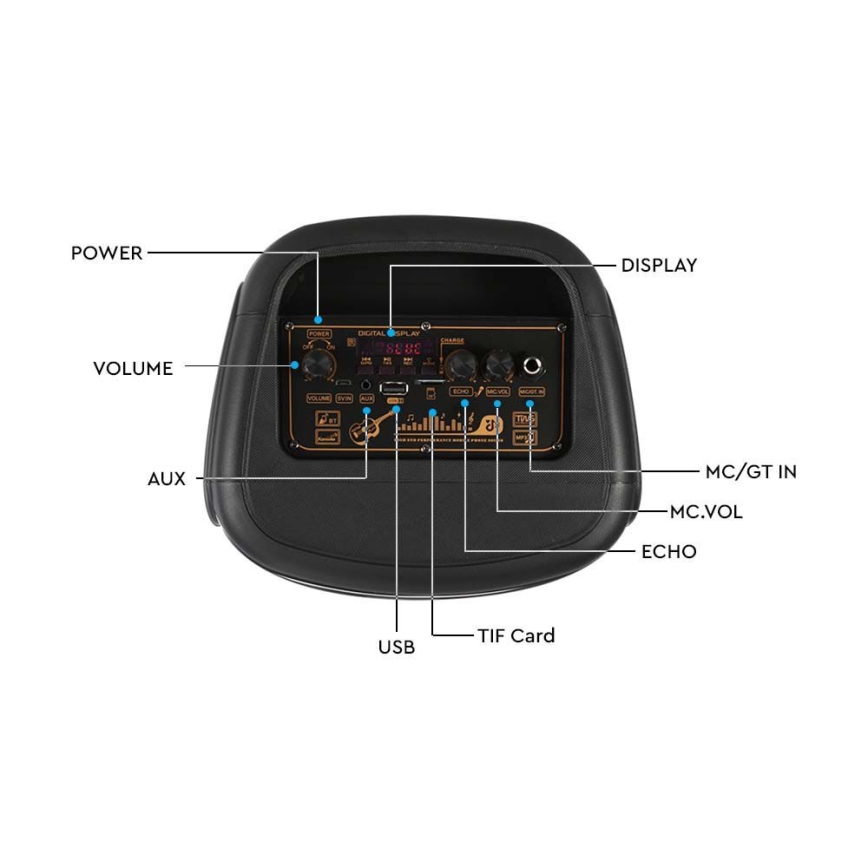 LED RGB Wiederaufladbarer Lautsprecher mit Mikrofon 400W/2400 mAh + Fernbedienung
