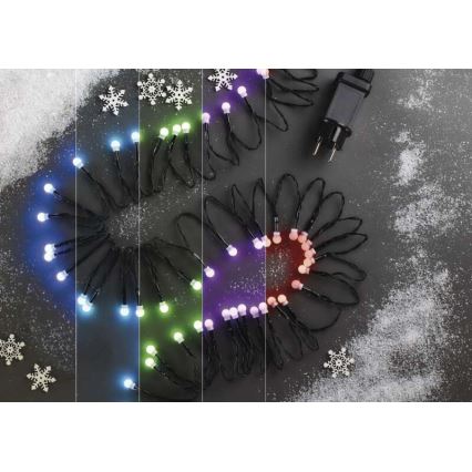 LED RGB Christmas outdoor chain 96xLED/64 modes 15m IP44 + remote control