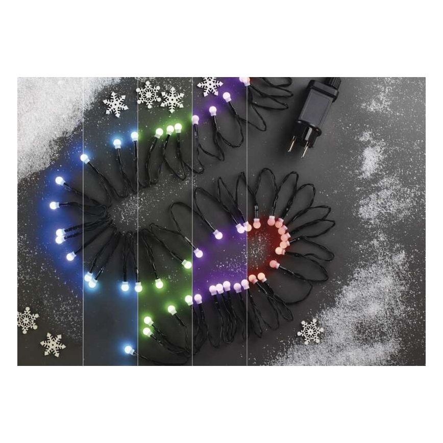 LED RGB Christmas outdoor chain 96xLED/64 modes 15m IP44 + remote control