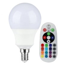 LED RGB Dimmbare Glühbirne E14/3,5W/230V 4000K + FB