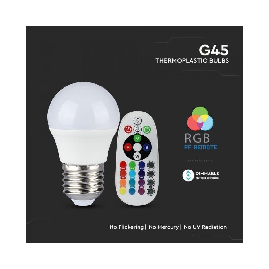 LED RGB Dimmbare Glühbirne E27/3,5W/230V 4000K + FB