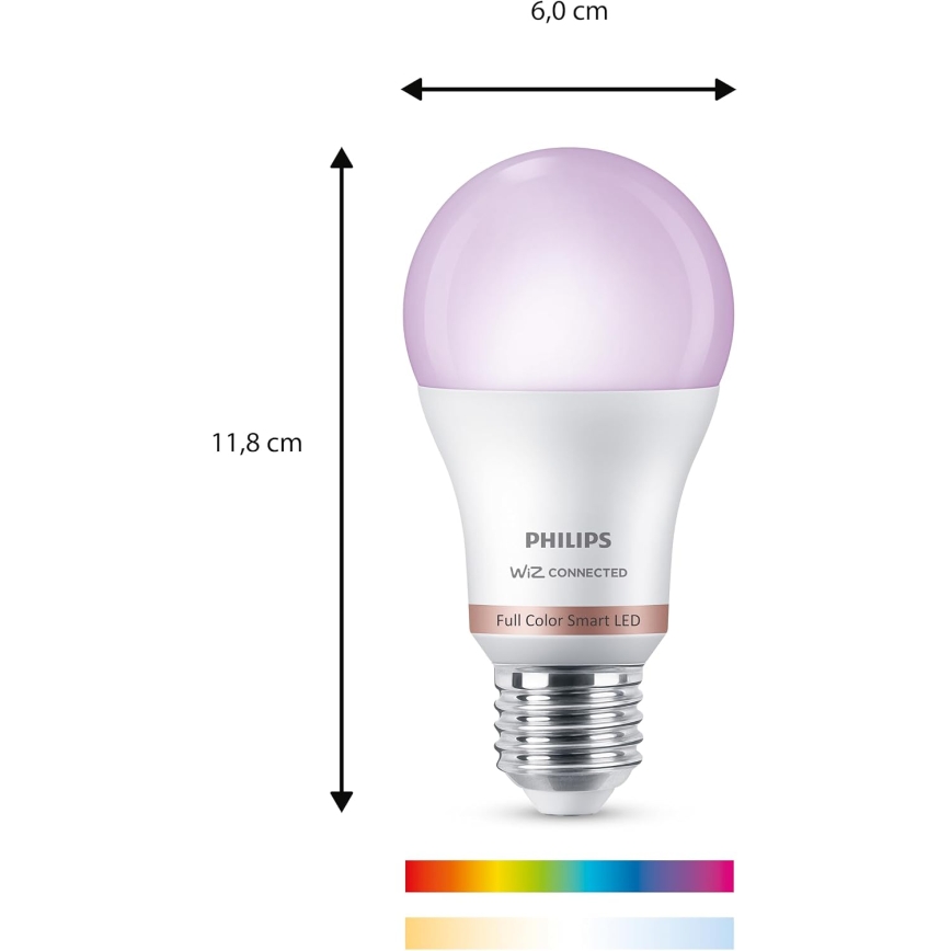 LED RGB dimmbares Leuchtmittel Philips SMART A60 E27/8,5W/230V 2200-6500K + Fernbedienung