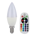 LED RGB dimmbare Lampe E14, 3,5 W, 230 V, 6400 K + Fernbedienung