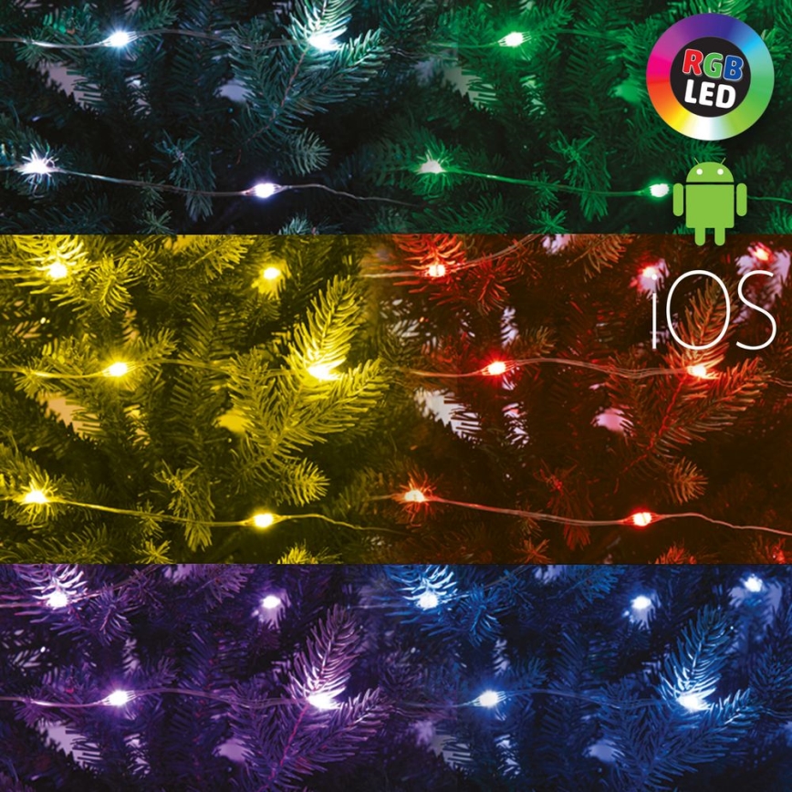 LED RGB dimmbare Lichterkette 200 LEDs/29 Funktionen 20,4 m