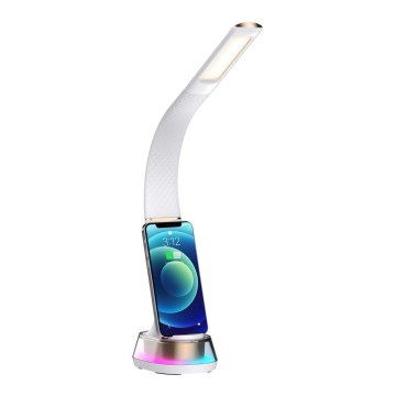 LED RGB dimmbare Tischlampe mit kabelloser Ladefunktion CORELLA LED/7W/12/230V weiß
