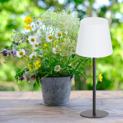 LED RGBW dimmbare Touch-Tischleuchte für den Außenbereich LUCIA LED/2W/5V 1800/2700/6500K 3600 mAh IP44 schwarz