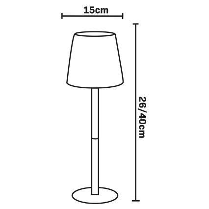 LED RGBW dimmbare Touch-Tischleuchte für den Außenbereich LUCIA LED/2W/5V 1800/2700/6500K 3600 mAh IP44 schwarz