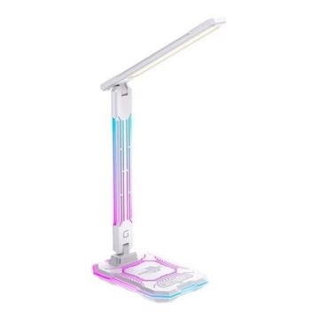 LED RGB dimmbare wiederaufladbare Touch-Tischlampe mit kabellosem Ladegerät LED/7,5W/5V 2700-5300K Weiß