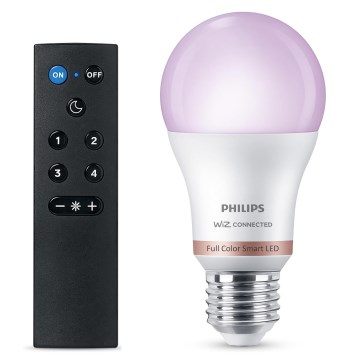 LED RGB dimmbares Leuchtmittel Philips SMART A60 E27/8,5W/230V 2200-6500K + Fernbedienung