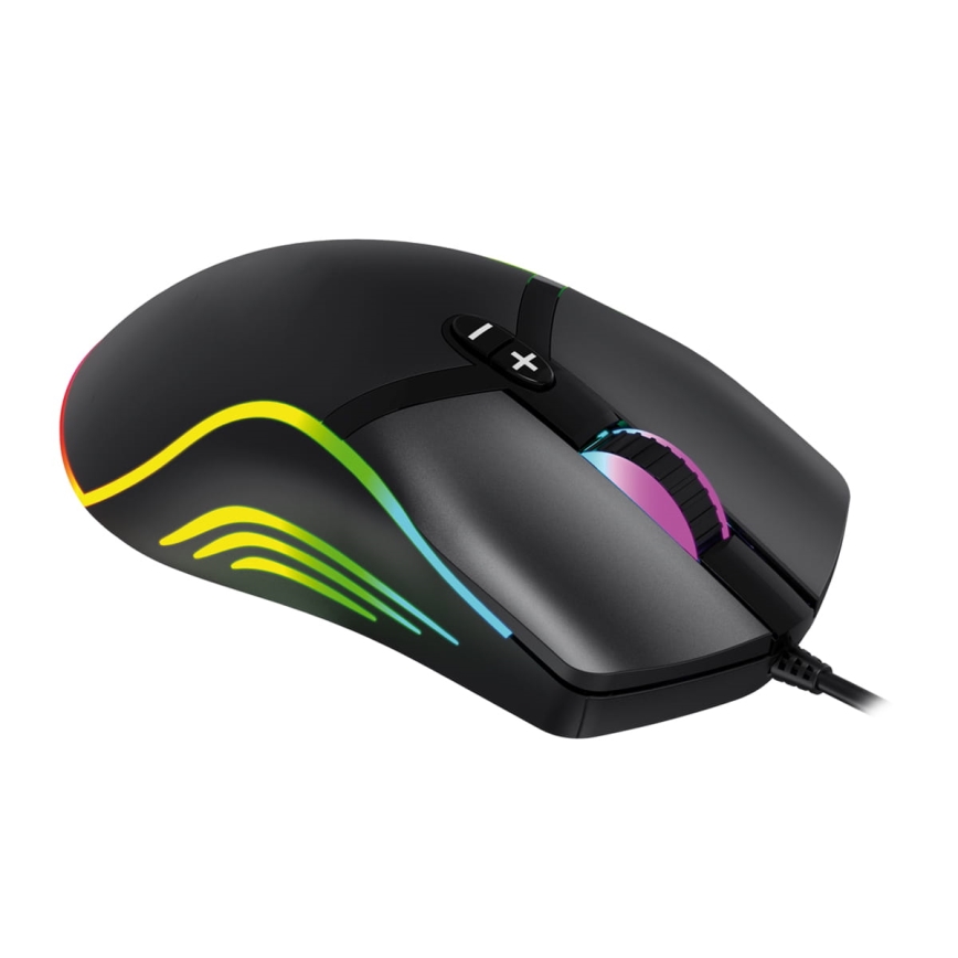 LED-RGB-Gaming-Maus VARR 1000/1600/3200/6400 DPI 7 Tasten