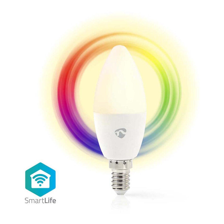 LED-RGB-Glühbirne dimmbar Smartlife E14/4,9W/230V Wi-Fi 2700-6500K