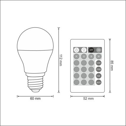 LED-RGB-Glühbirne E27/6W/230V Dimmbar 3000K