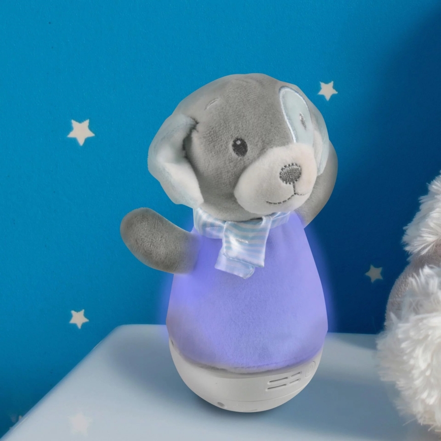 LED RGB Kinder-Nachtlicht mit Melodie 3xAAA/5V Hundemotiv