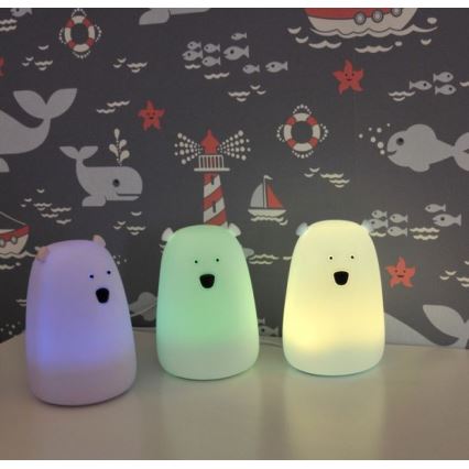 LED RGB Kinder-Touch-Lampe BEAR LED/0,8W/5V rosa + USB