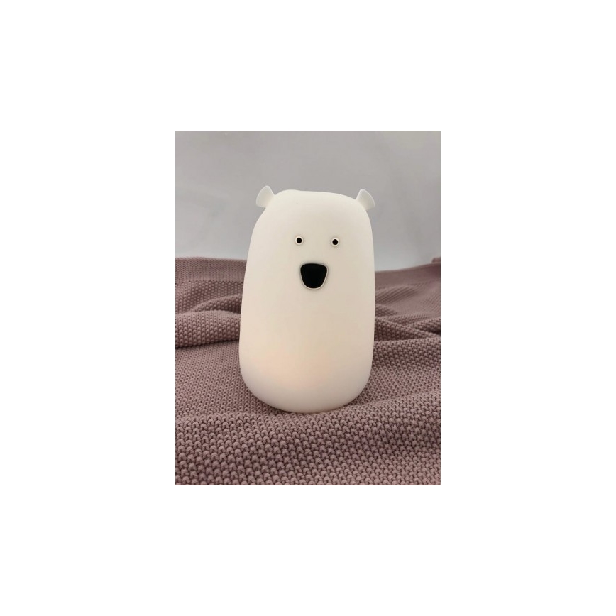 LED RGB Kinder Touch Lampe BEAR LED/0,8W/5V weiß + USB